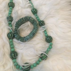 Stone necklace matching bracelet